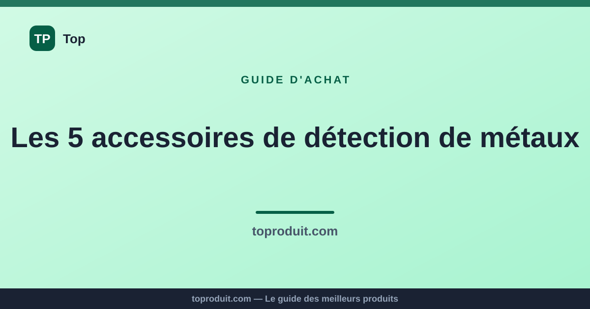 Les 5 accessoires de détection de métaux