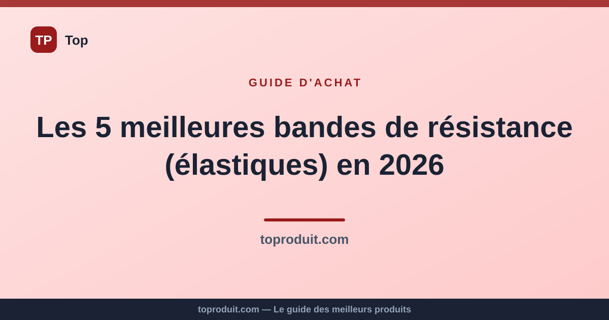 Les 5 meilleures bandes de résistance (élastiques) en 2026