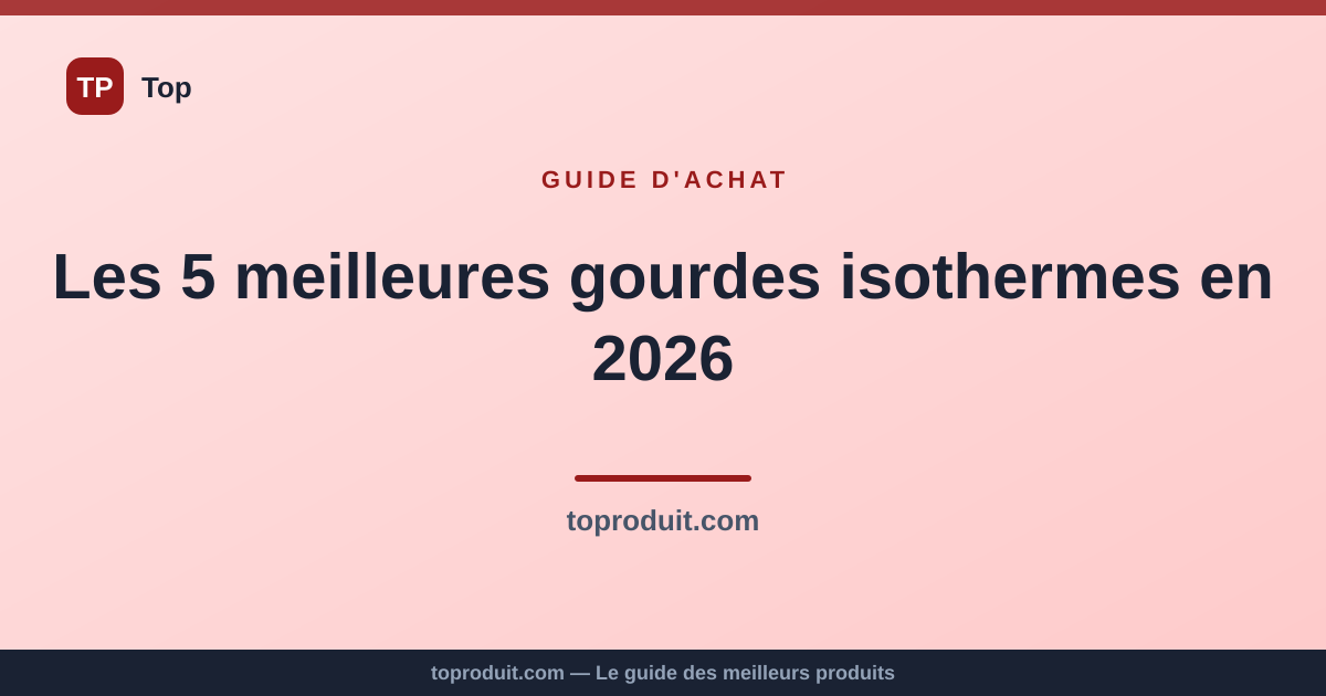 Les 5 meilleures gourdes isothermes en 2026