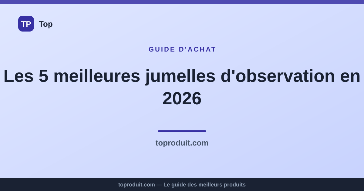 Les 5 meilleures jumelles d'observation en 2026
