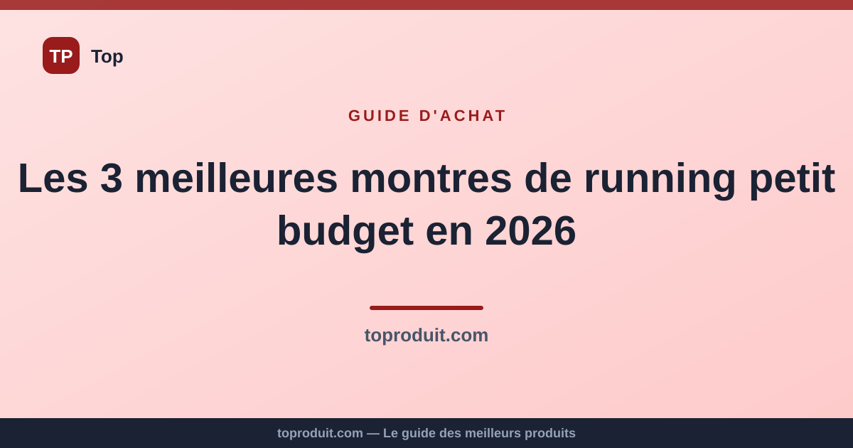 Les 3 meilleures montres de running petit budget en 2026