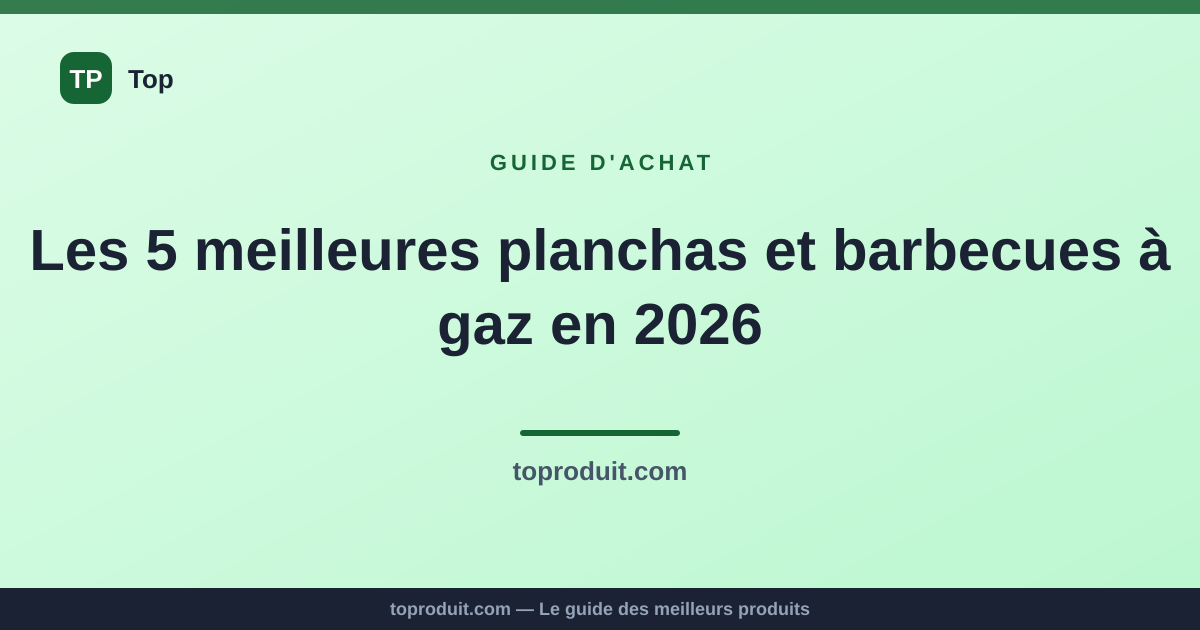 Les 5 meilleures planchas et barbecues à gaz en 2026
