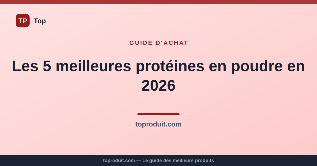 Les 5 meilleures protéines en poudre en 2026