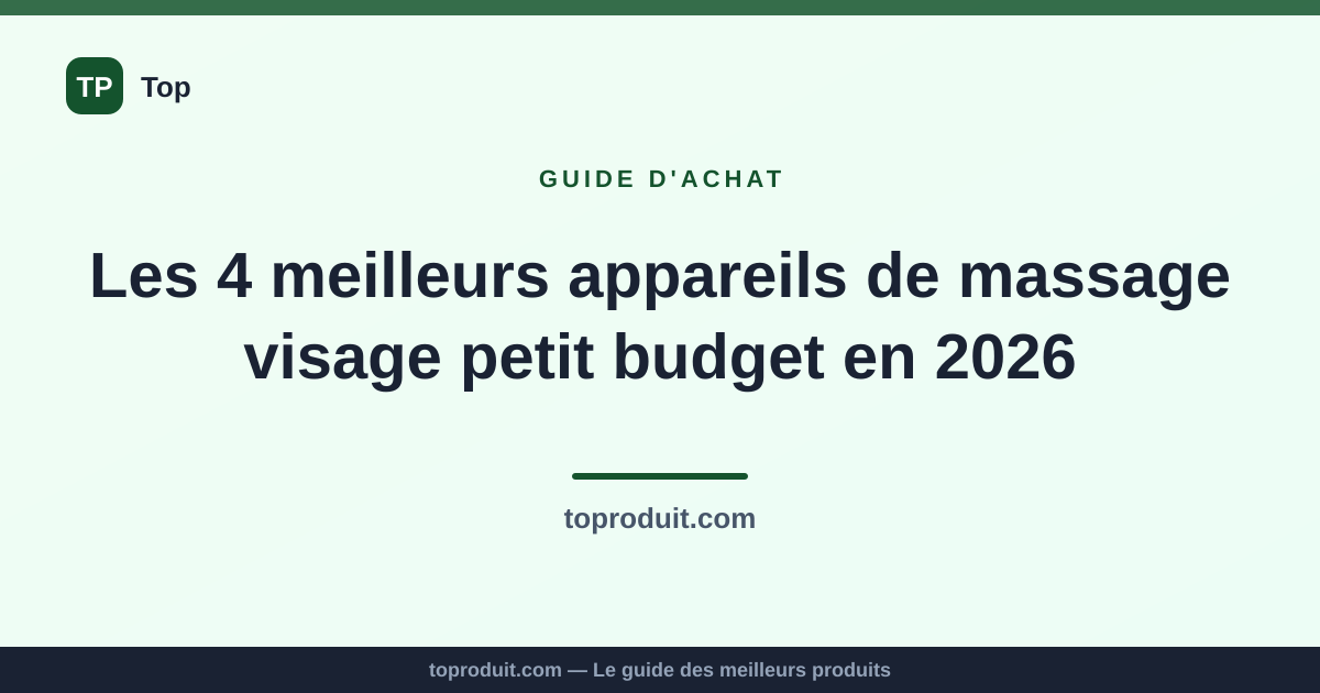 Les 4 meilleurs appareils de massage visage petit budget en 2026