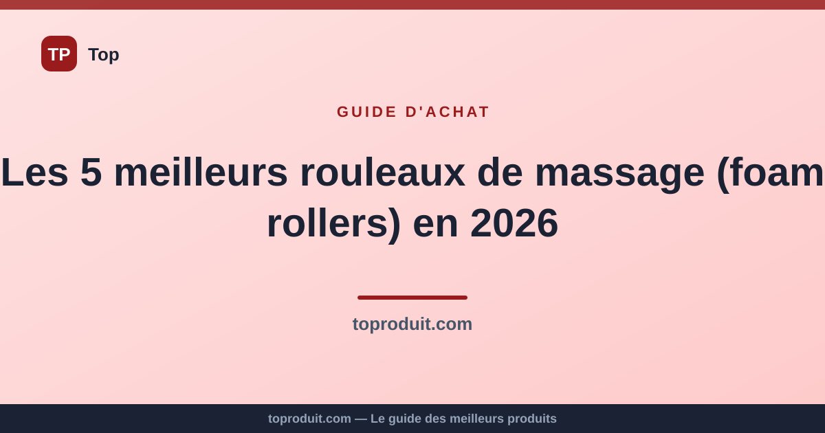 Les 5 meilleurs rouleaux de massage (foam rollers) en 2026