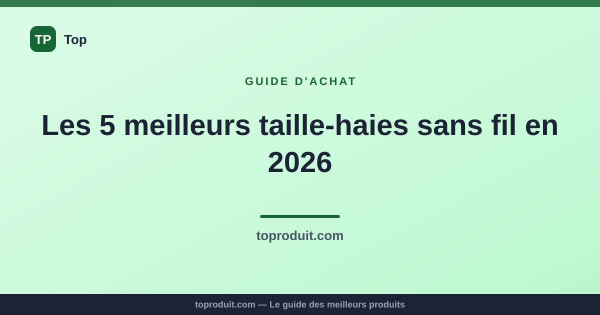 Les 5 meilleurs taille-haies sans fil en 2026